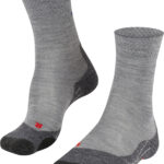 FALKE TK2 Explor Trekkingsocken, feuchtigkeitsableitend, für Herren, grau, 39-41