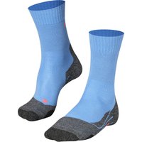 FALKE TK2 Trekkingsocken, Wollanteil, Rippbündchen, für Damen, blau, 35/36