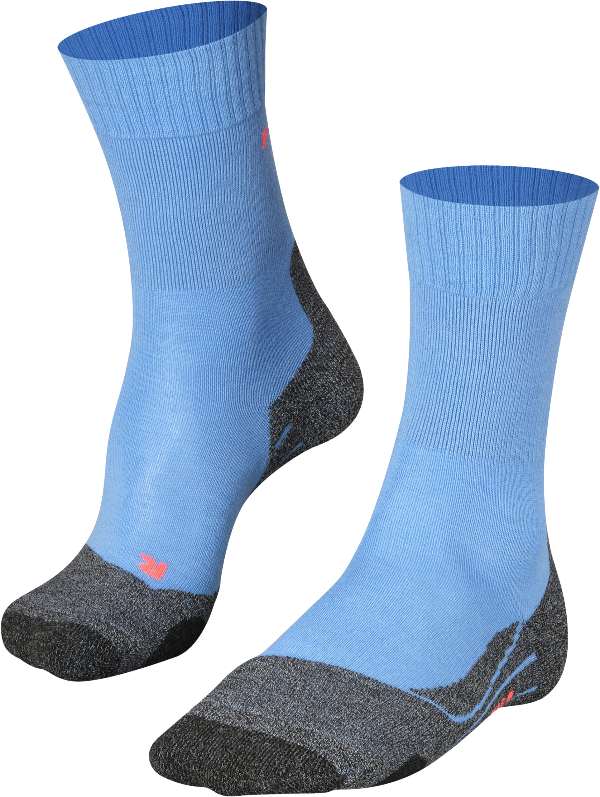 FALKE TK2 Trekkingsocken, Wollanteil, Rippbündchen, für Damen, blau, 35/36