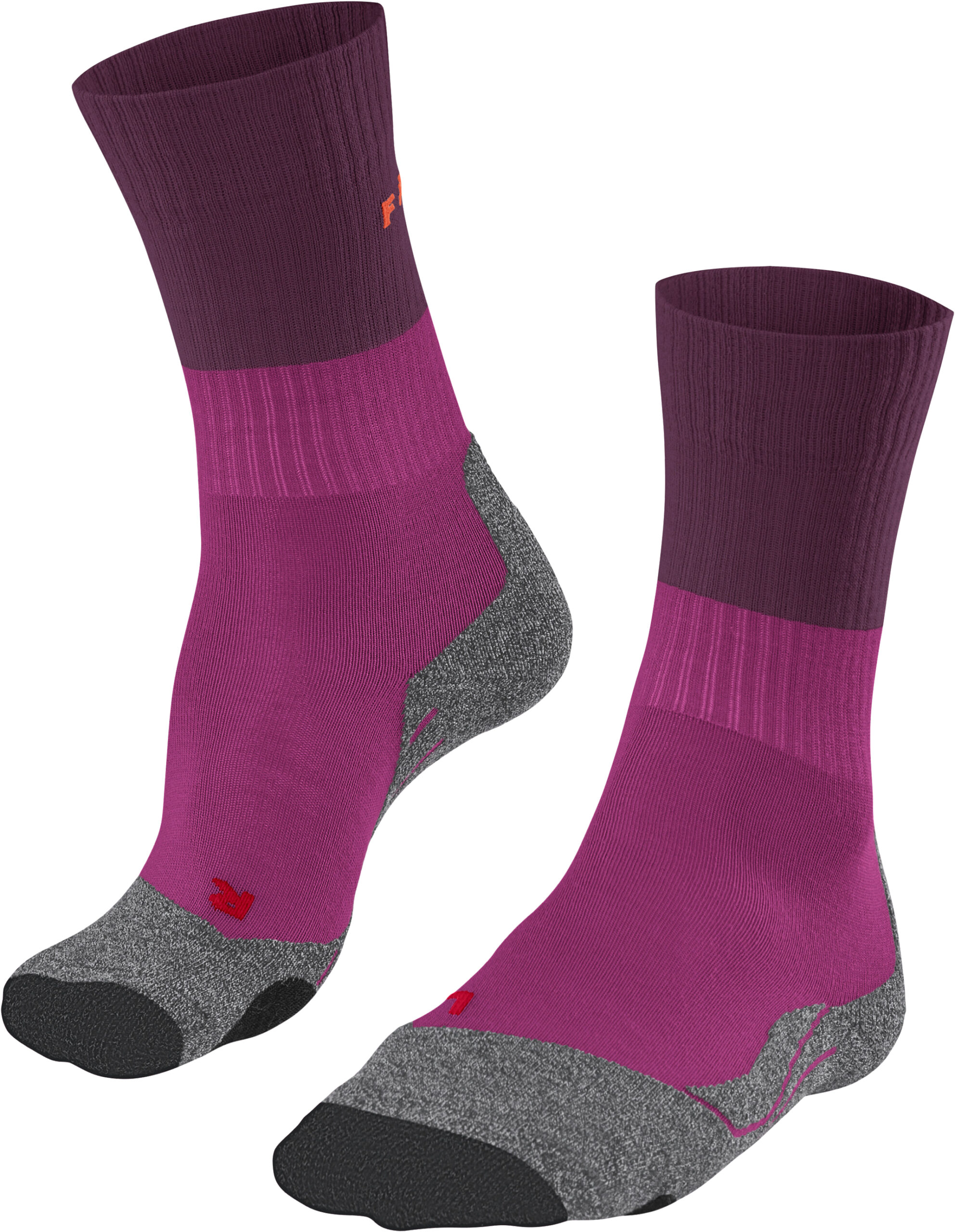 FALKE TK2 Trekkingsocken, Wollanteil, Rippbündchen, für Damen, pink, 35/36