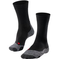 FALKE TK2 Trekkingsocken, Wollanteil, Rippbündchen, für Damen, schwarz, 37/38