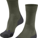 FALKE Trekkingsocken „TK2 Explore Cool“, Feuchtigkeitstransport, für Herren, grün, 46-48