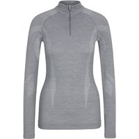 FALKE Wool Tech 1/2-Zip langarm Unterhemd Damen 3757 – grey-heather L