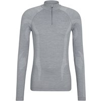 FALKE Wool Tech 1/2-Zip langarm Unterhemd Herren 3757 – grey-heather L