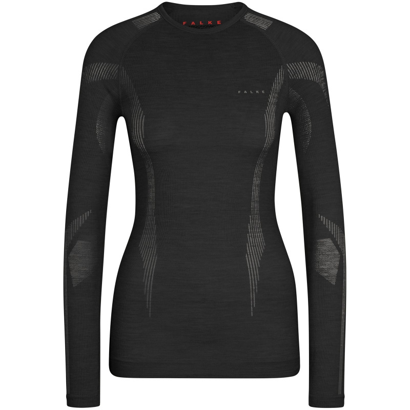 FALKE Wool Tech langarm Unterhemd Damen 3000 – black L