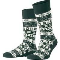 Burlington Socken mit Weihnachtsmotiven aus einer Schurwollmischung