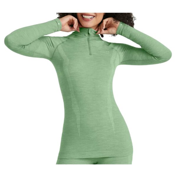 Falke Wool-Tech LS Zip Shirt Regular Fit W Damen (Grün L ) Skiunterwäsche Hersteller: Falke Bestellnummer:4067112001925